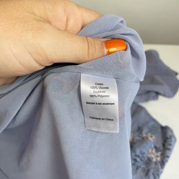 ASTR Gwyn Floral Cold Shoulder Maxi Wrap Dress Blue M V-neck Spaghetti Straps - Picture 6 of 9